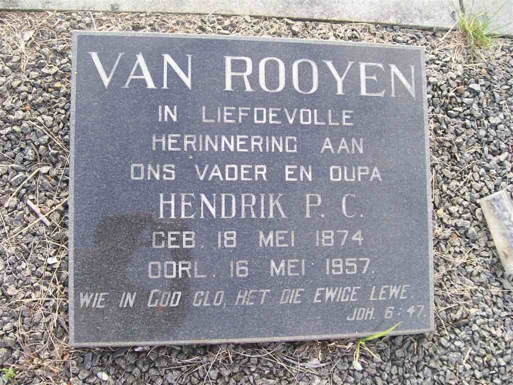 ROOYEN Hendrik P.C., van 1874-1957