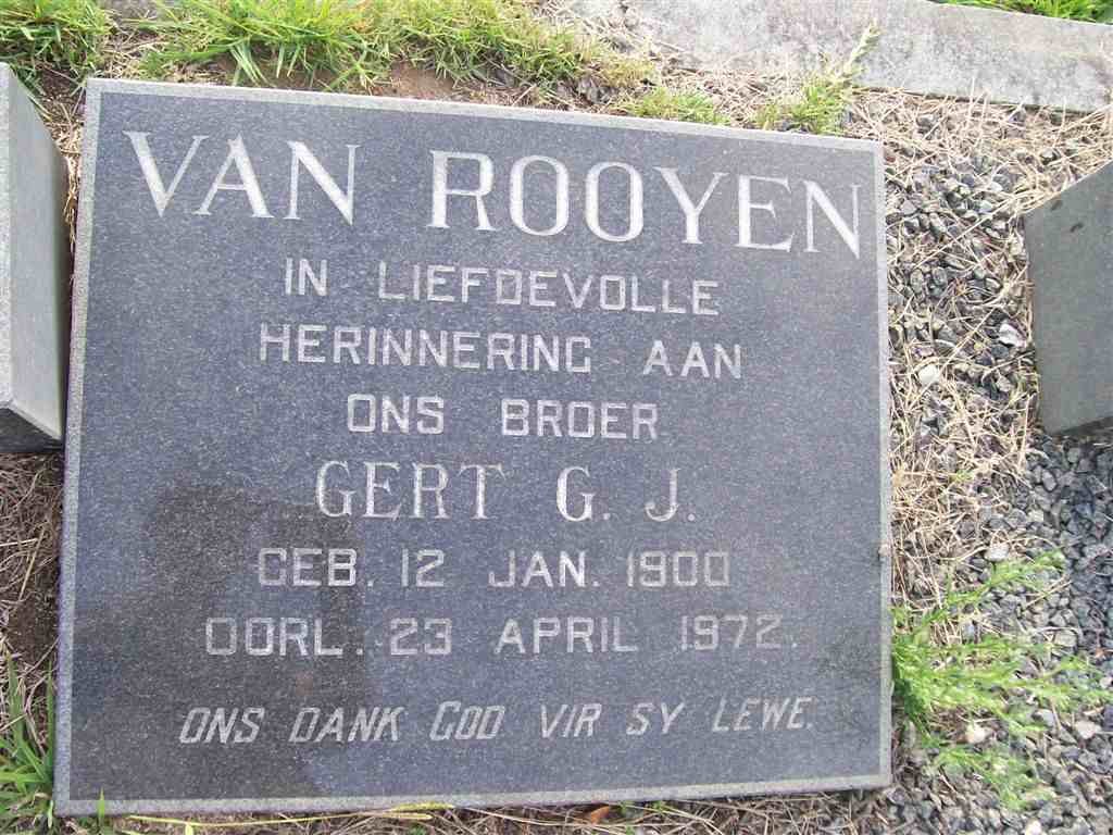 ROOYEN Gert G.J., van 1900-1972