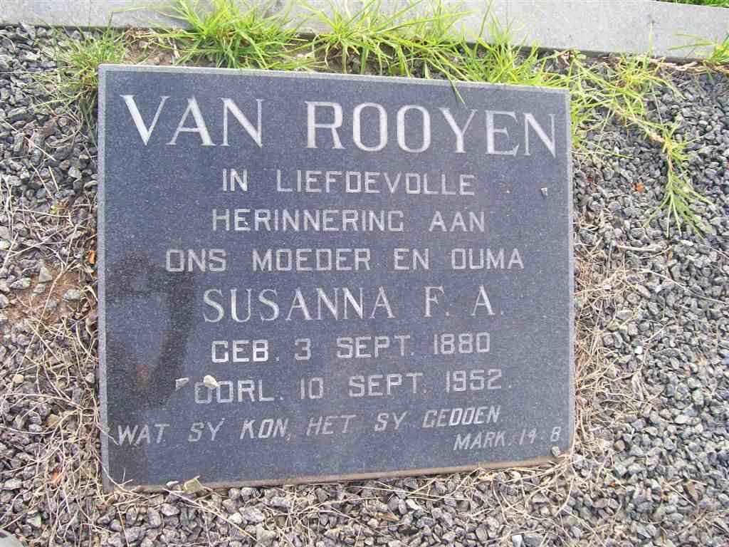 ROOYEN Susanna F.A., van 1880-1952