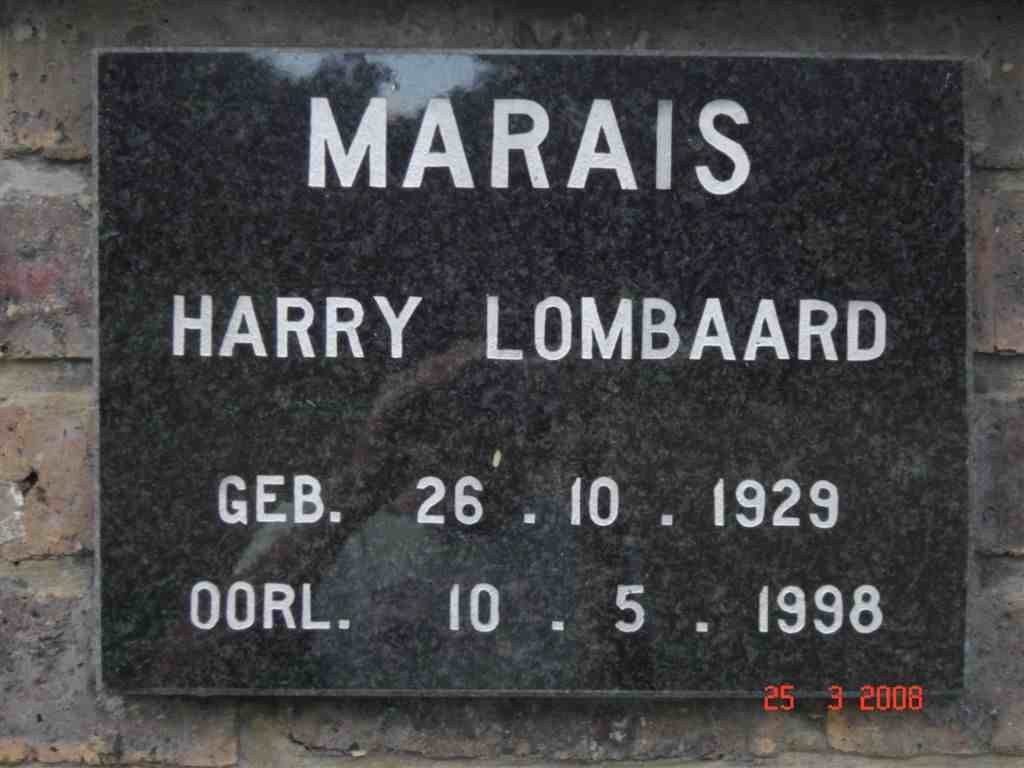 MARAIS Harry lombard 1929-1998