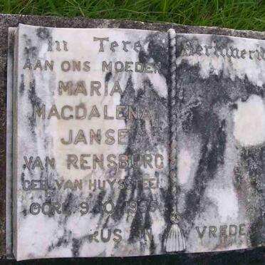 RENSBURG Maria Magdalena, Janse van nee VAN HUYSSTEEN -1955