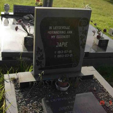 POSTHUMUS Japie 1913-1983 &amp; Judith Ellen 1915-1991