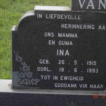 ROOYEN Ina, van 1915-1993