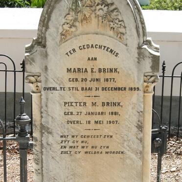 BRINK Pieter M. 1881-1907 &amp;  Maria E. 1877-1899