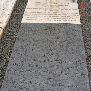 VELDEN Dirk, van 1813-1875 &amp; Elizabeth VERGAAUW 1819-1856 :: VAN VELDEN Wilhelmina 1858-1858