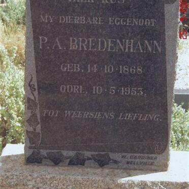BREDENHANN P.A. 1868-1953