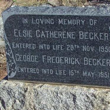 BECKER George Frederick -1951 &amp; Elsie Catherene -1950