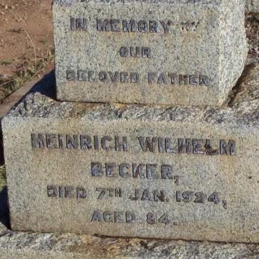 BECKER Heinrich Wilhelm -1924