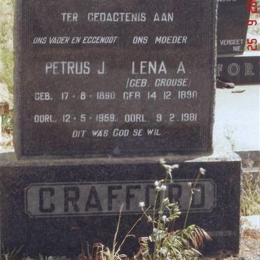 CRAFFORD Petrus J. 1890-1959 &amp; Lena A. CROUSE 1890-1981