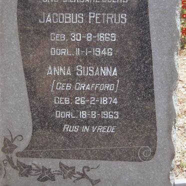 CRAFFORD Jacobus Petrus 1863-1946 &amp; Anna Susanna CRAFFORD 1874-1963