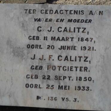 CALITZ C.J. 1847-1921 &amp; J.J.F. POTGIETER 1850-1933