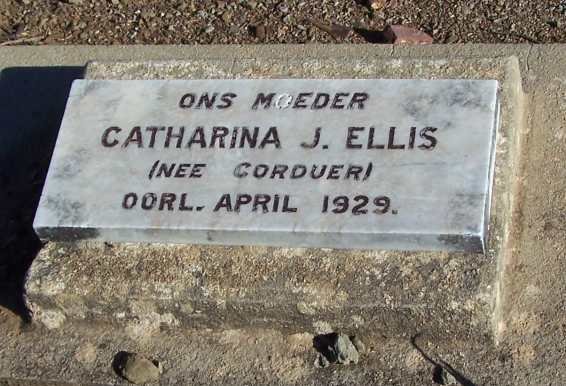 ELLIS Catharina J. nee CORDUER -1929