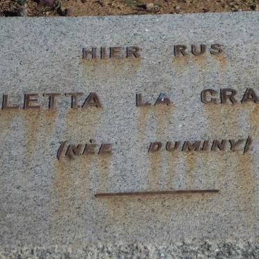 GRANGE Aletta, la nee DUMINY