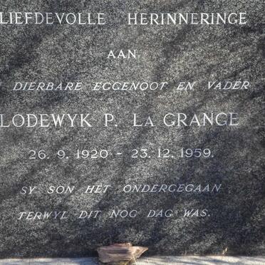 GRANGE Lodewyk P., la 1920-1959