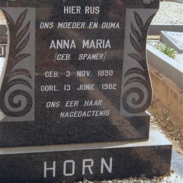 HORN Anna Maria nee SPAMER 1890-1982