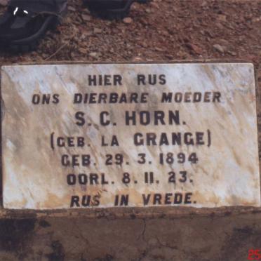 HORN S.C. nee LA GRANGE 1894-1923