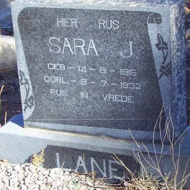 LANE Sara J. 1915-1932