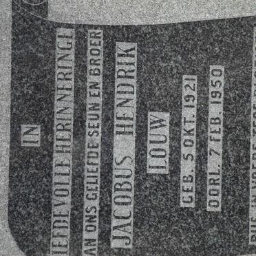 LOUW Jacobus Hendrik 1921-1950