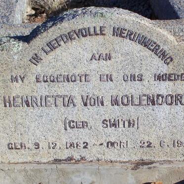 MOLENDORFF Henrietta, von nee SMITH 1882-1922