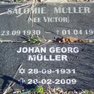 MULLER Johan Georg 1931-2009 &amp; Salomie VICTOR 1930-1998