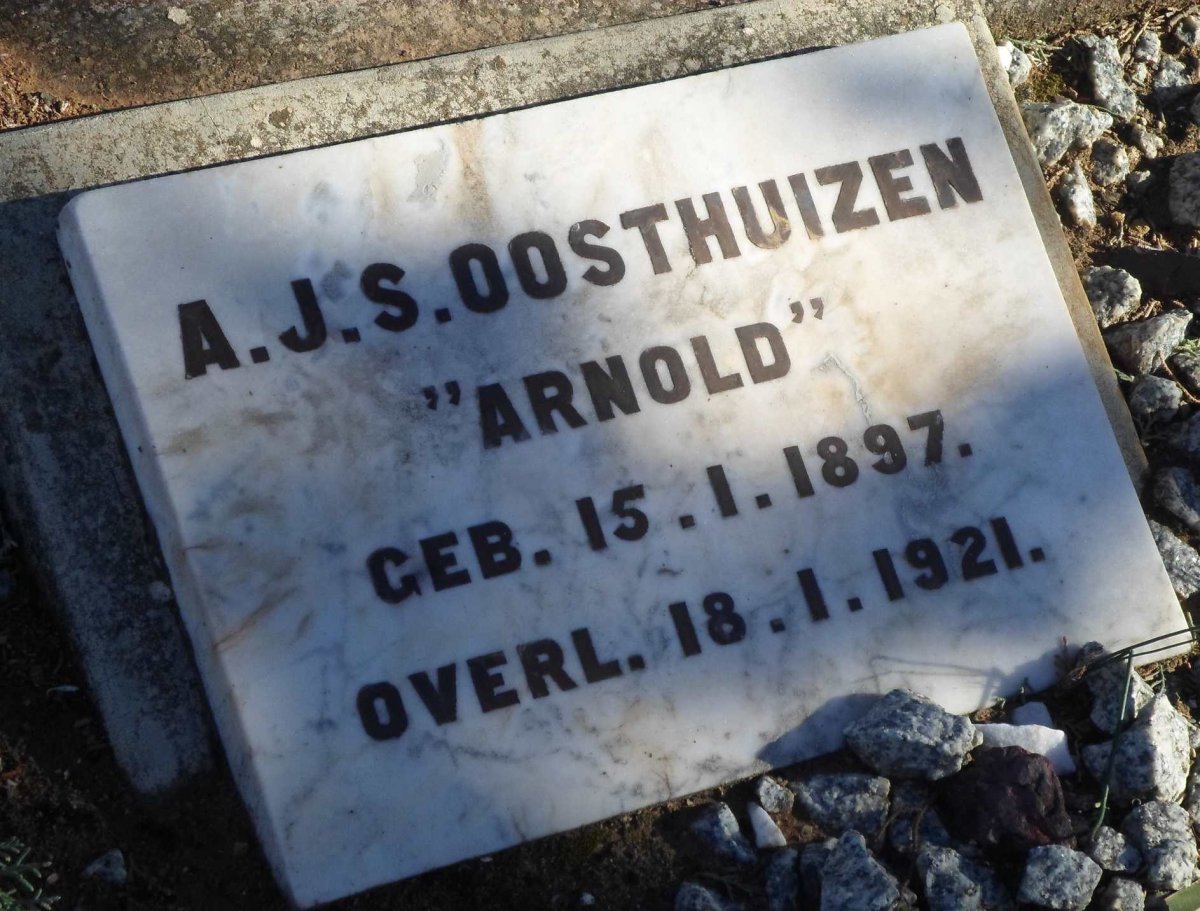 OOSTHUIZEN A.J.S. 1897-1921