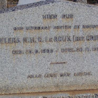 ROUX Helena M.H.G., le nee GRIESSEL 1888-1950