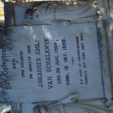 SCHALKWYK Johannes Adolf, van 1904-1930