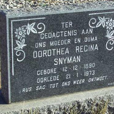 SNYMAN Dorothea Regina 1890-1973