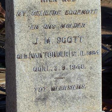 SCOTT J.M. nee VAN TONDER 1884-1946