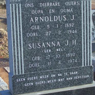 SPIES Arnoldus J. 1892-1946 &amp; Susanna J.H. NEL 1892-1974
