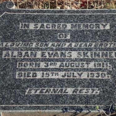SKINNER Alban Evans 1911-1930
