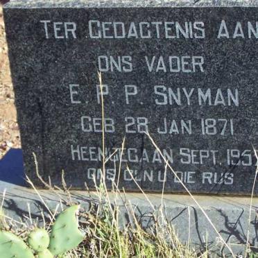SNYMAN E.P.P. 1871-1957