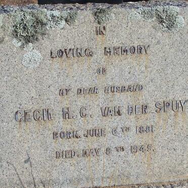 SPUY Cecil H.C., van der 1881-1945