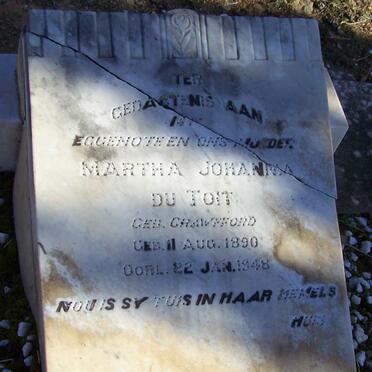 TOIT Martha Johanna, du nee CRAWFFORD 1890-1948