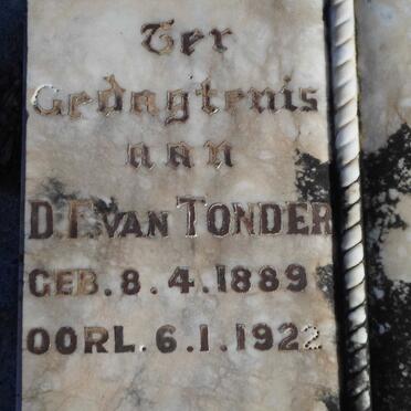TONDER D.F., van 1889-1922