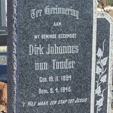 TONDER Dirk Johannes, van 1894-1945