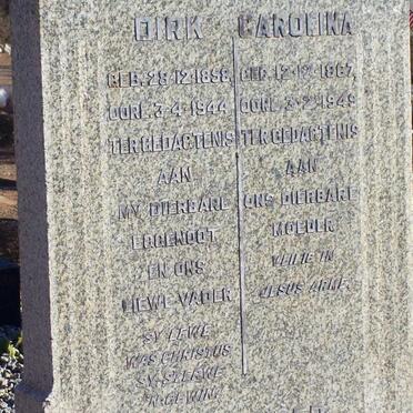 TONDER Dirk, van 1858-1944 &amp; Carolina 1867-1949