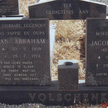 VOLSCHENK Jan Abraham 1908-1973 &amp; Jacoba De Vos MEIRING 1915-1975