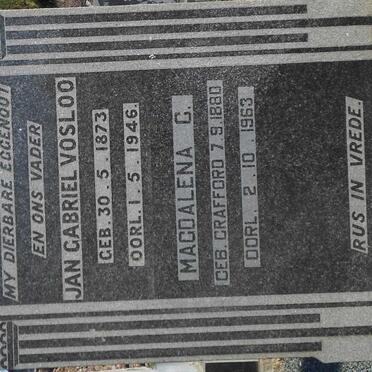 VOSLOO Jan Gabriel 1873-1946 &amp; Magdalena G. 1880-1963