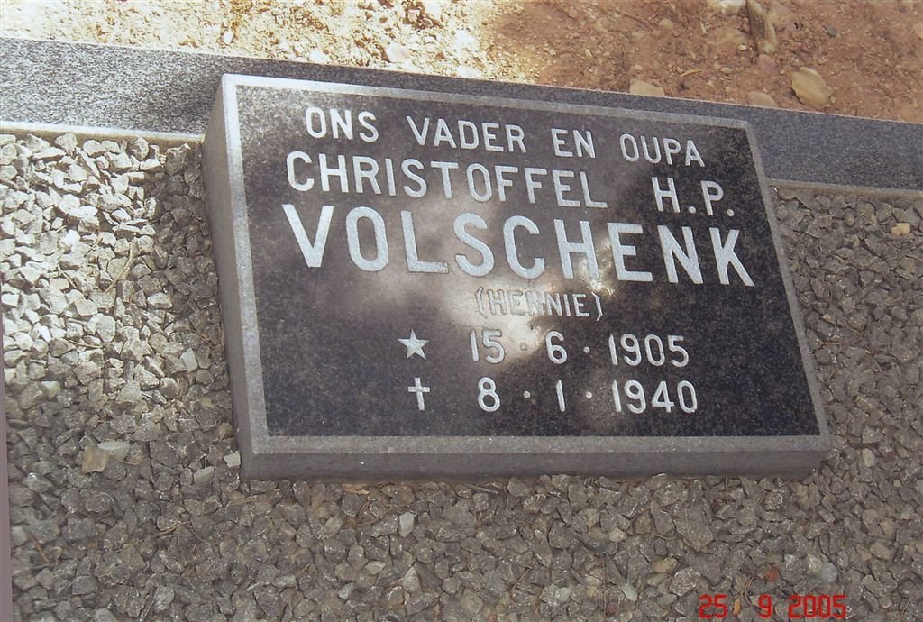 VOLSCHENK Christoffel H.P. 1905-1940