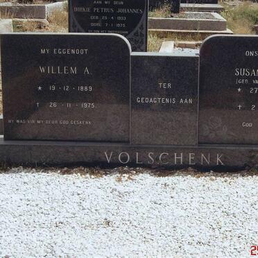 VOLSCHENK Willem A. 1889-1975 &amp; Susanna M.J. VAN DEN BERG 1907-1980