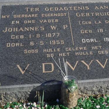 VYVER Johannes W.P. 1877-1955 &amp; Gertruida J. LA GRANGE 1893-1977