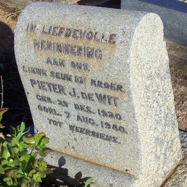 WIT Pieter J., de 1920-1940