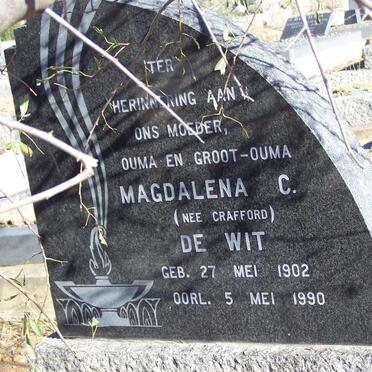WIT Magdalena C., de nee CRAFFORD 1902-1990