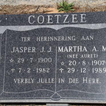 COETZEE Jasper J.J. 1900-1982 &amp; Martha A.M. AURET 1907-1989