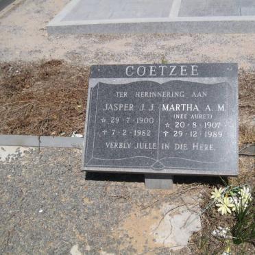 COETZEE Jasper J.J. 1900-1982 &amp; Martha A.M. AURET 1907-1989