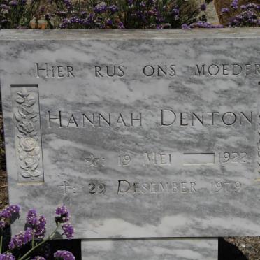 DENTON Hannah 1922-1979