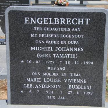ENGELBRECHT Michiel Johannes 1927-1994 &amp; Marie Louise Vivienne ANDERSON 1924-1999