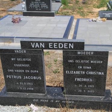 EEDEN Petrus Jacobus, van 1911-1998 &amp; Elizabeth Christina Fredrika 1915-2003