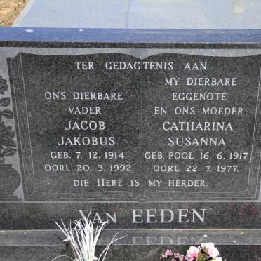 EEDEN Jacob Jakobus, van 1914-1992 &amp; Catharina Susanna POOL 1917-1977